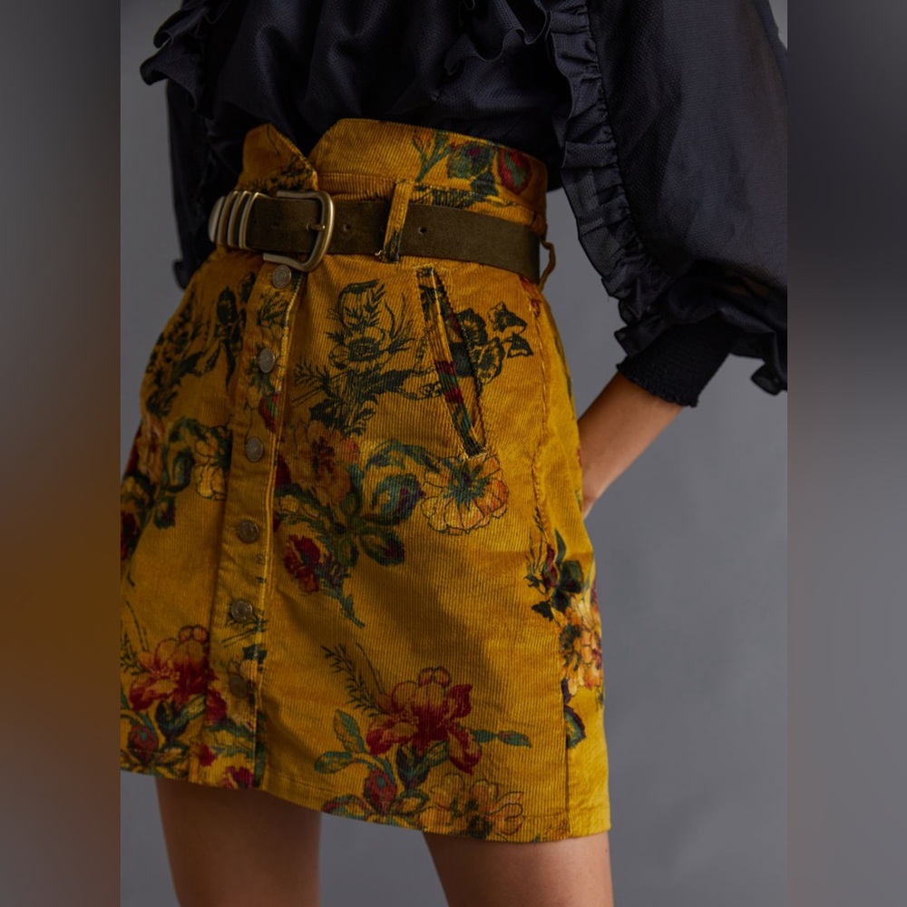 Anthropologie Pilcro Corduroy Mini Skirt